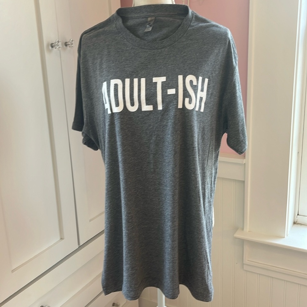 “Adult-ish” Gray Heather Tee Unisex